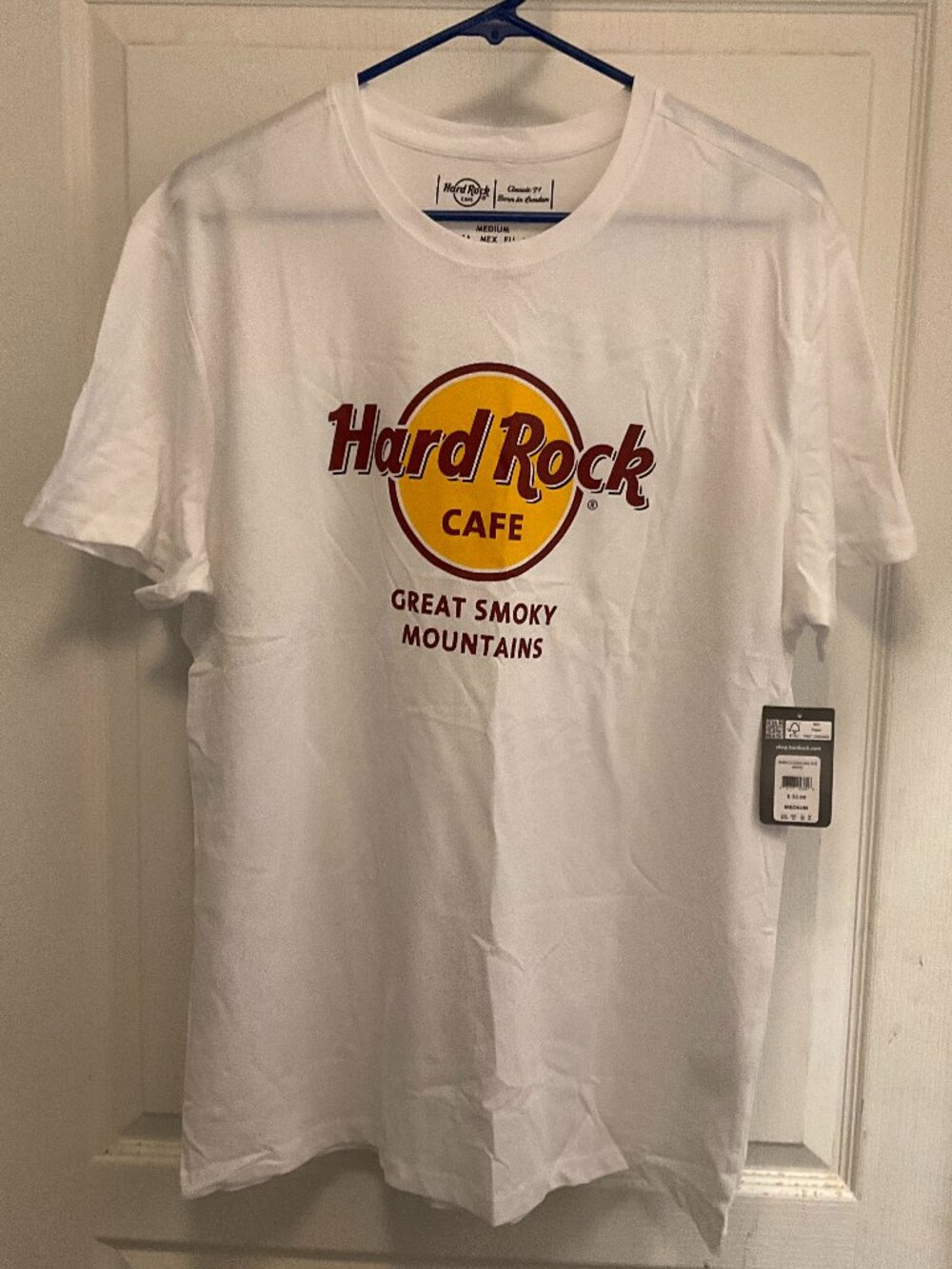 Men's (Unisex) White Hard Rock Cafe Logo GSM T-Shirt